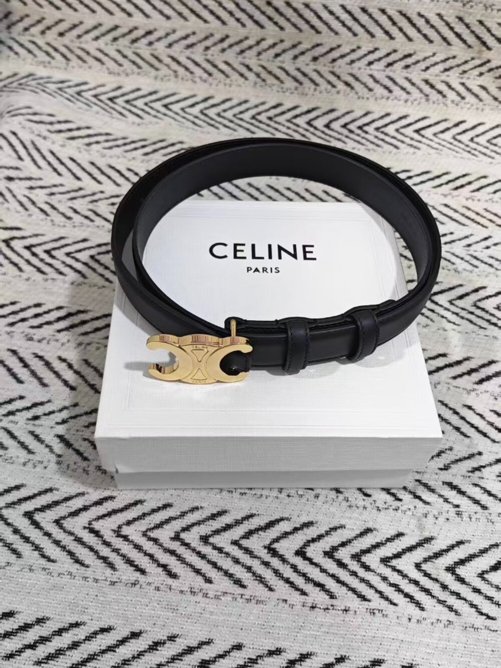 Celine Authentic Women's Black Belt SZ 85